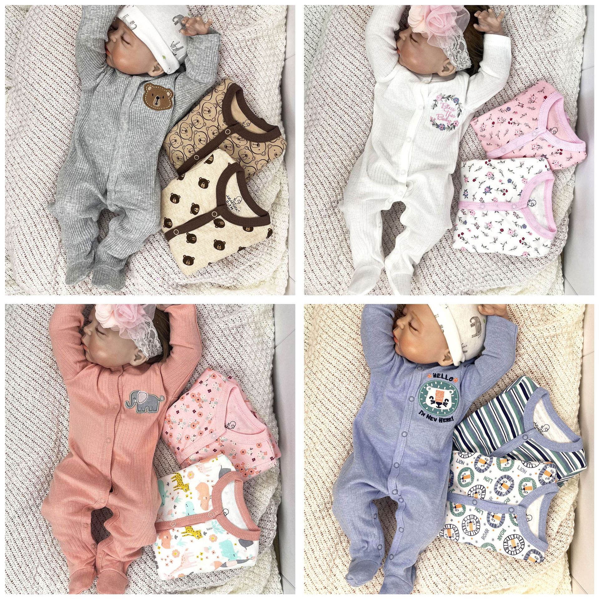 Newborn One-Piece Rompers for All Seasons Pure Cotton Baby Long-Sleeved Romper Baby Pajamas Clothing Baby Clothes