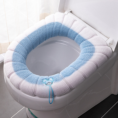 Toilet seat cover, toilet cushion, O-shaped toilet seat cover, four-season warm toilet seat cover, cute knit carrying toilet seat