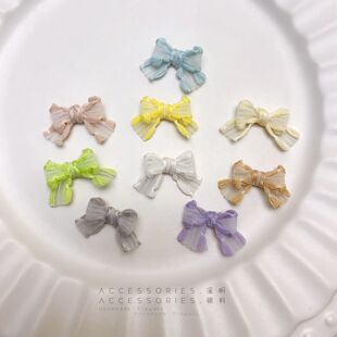 Cross-border Handmade Mini DIY Nail Art Ribbon Bow Mesh Mobile Phone Shell Accessories BJD Doll Accessories Foreign Trade