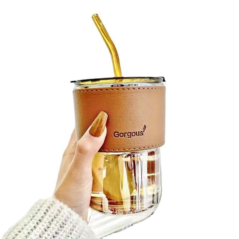 Ventilador de té estilo retro taza de bambú Oficina hogar taza de paja creativa simple taza de agua portátil en stock al por mayor