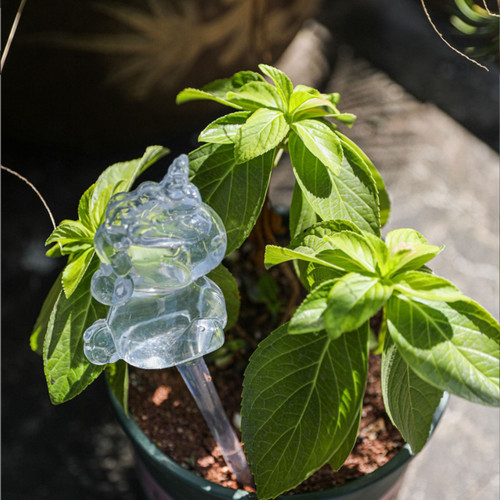 Transparent flower waterer lazy waterer dripper micro drip irrigation gardening tools imitation glass unicorn water seeper