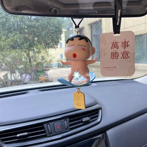 Crayon Shin-Chan Car Hanging Ornament, High-End Rearview Mirror Decoration, Creative Car Interior Accessory, Aromatherapy Ornament, Car Interior Decoration