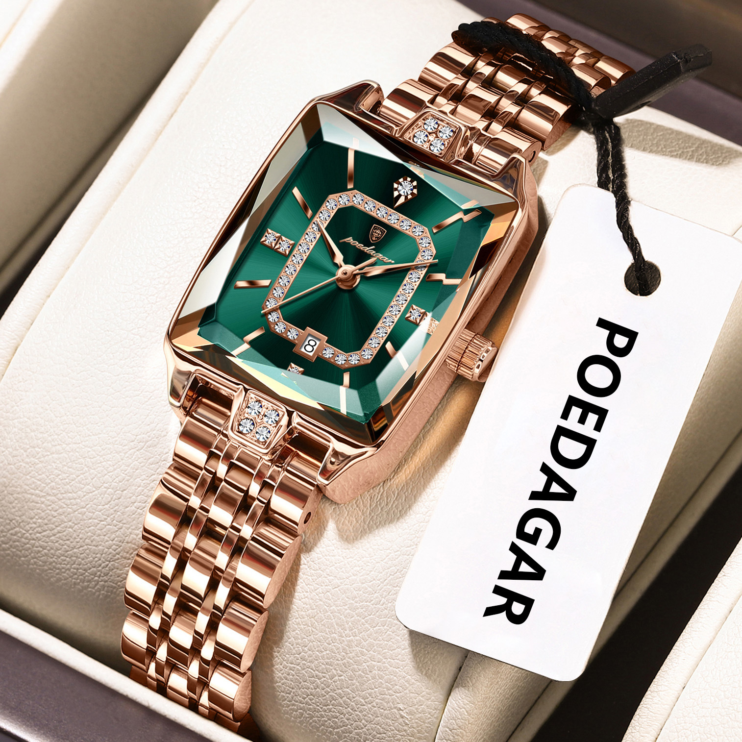 EU-785 rose gold green steel belt (EU standard)