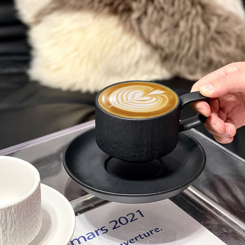 Stone pattern light luxury coffee cup ceramic high-looking coffee cup and saucer set Nordic style exquisite afternoon tea tea set wholesale