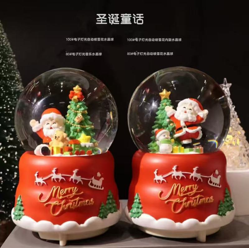 爆款圣诞水晶球音乐盒圣诞桌面装饰摆件节日礼物批发伴手礼跨境|undefined