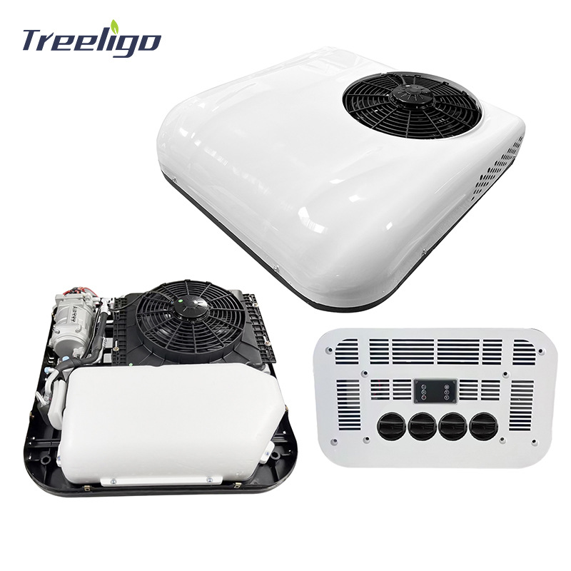 Treeligo camión camión ligero estacionamiento especial aire acondicionado todo en uno 24v refrigeración inteligente inversor 12v coche aire acondicionado