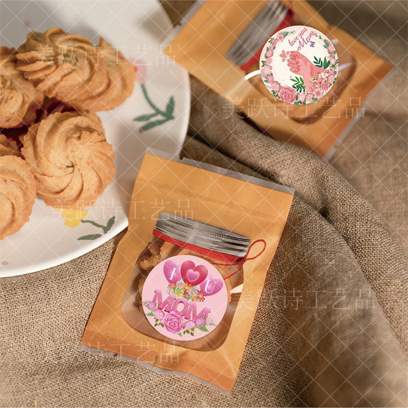 Día de la Madre europeo y americano fiesta decoración pegatinas adhesivas del día de la Madre regalos de embalaje pegatinas de sellado