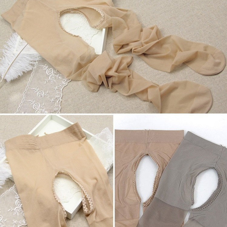 大きいサイズのストッキングは股を開けて太っています。