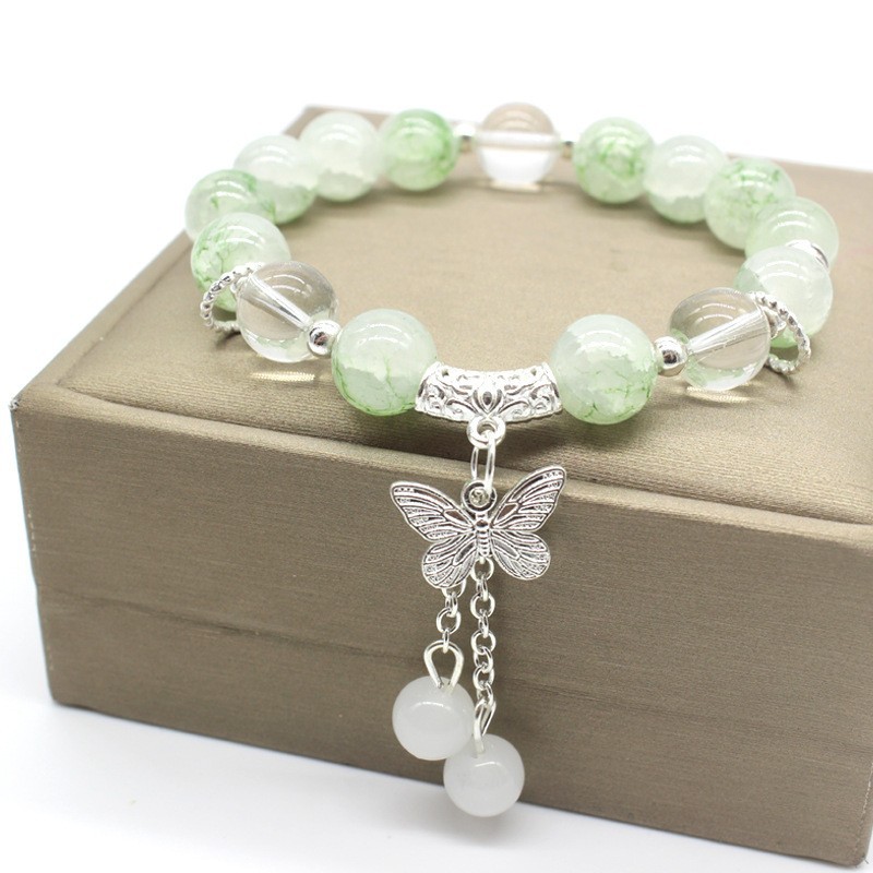 10mm 옥 깨진 나비-녹색