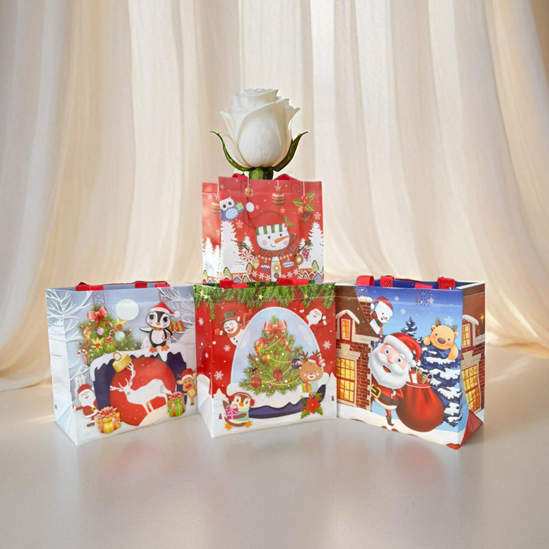 クリスマスアマゾン中号不織布サンタクロースヘラジカかわいいアニメ収納プレゼント手提げ布袋卸売り|undefined