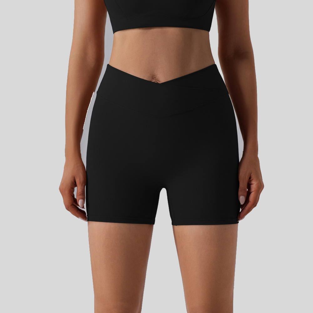 Procesamiento personalizado europeo y americano elástico mel桃 hips fitness pantalones cortos desnudos secado rápido sexy para elevar las hips de yoga de mujer panty