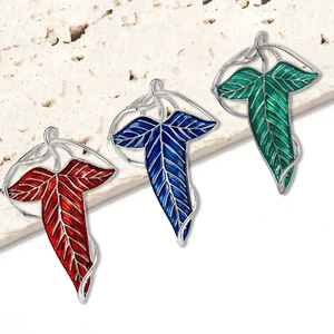 New Exquisite Alloy Enamel Leaf Brooch, Simple and Versatile Women's Suit Cardigan Corsage Jewelry Plant Pin