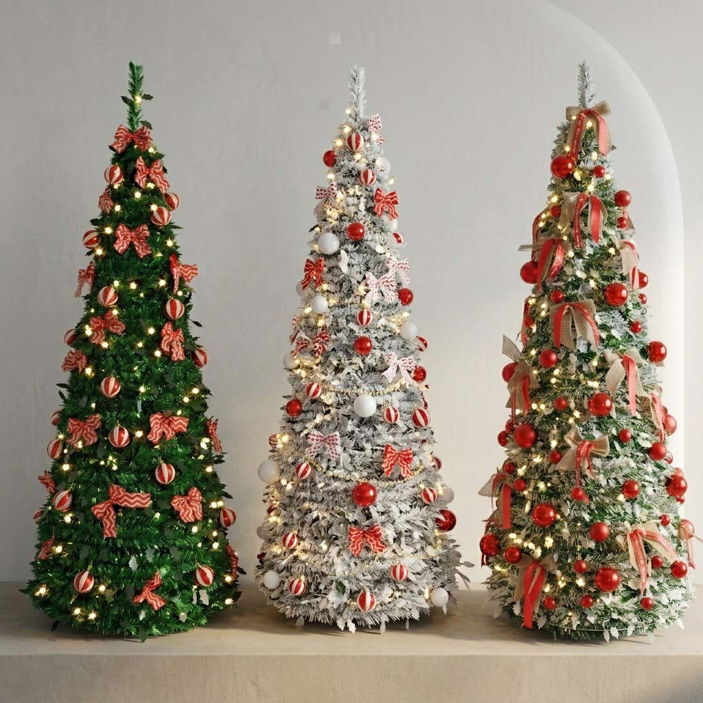 Árbol de Navidad retráctil plegable paquete doméstico decoración de Navidad árbol de torre de PVC 1.8m nuevo solo transfronterizo