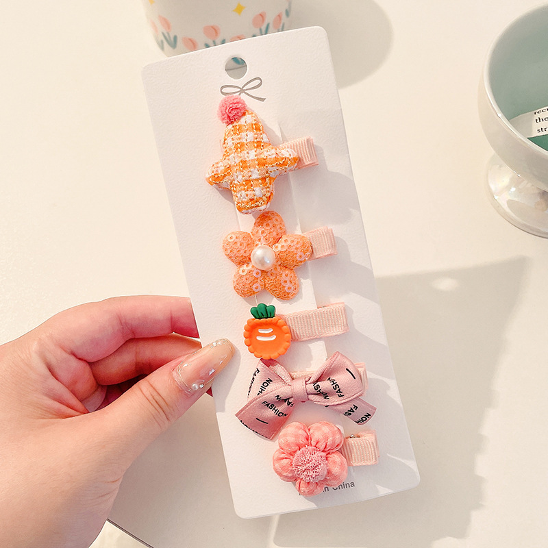 Niños lindos clips de pelo de sudor, clips de pelo de tela para bebés, clips de pelo de bordes laterales, clips de pelo fetal para bebés que no lastimen clips de pelo