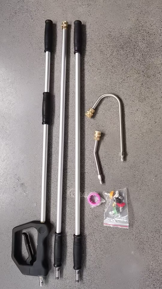 洗车水枪延长加长弯头1/4快接直角90度加长杆家电清洗机喷枪弯杆