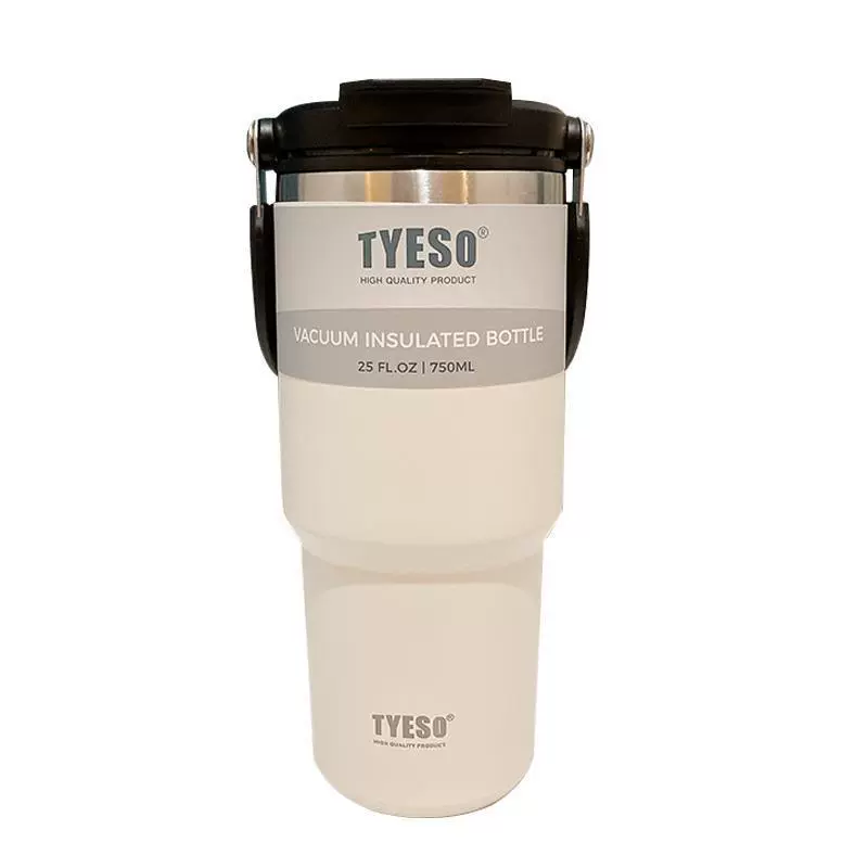 Coffee handheld thermos, capacious tea cup stainless steel