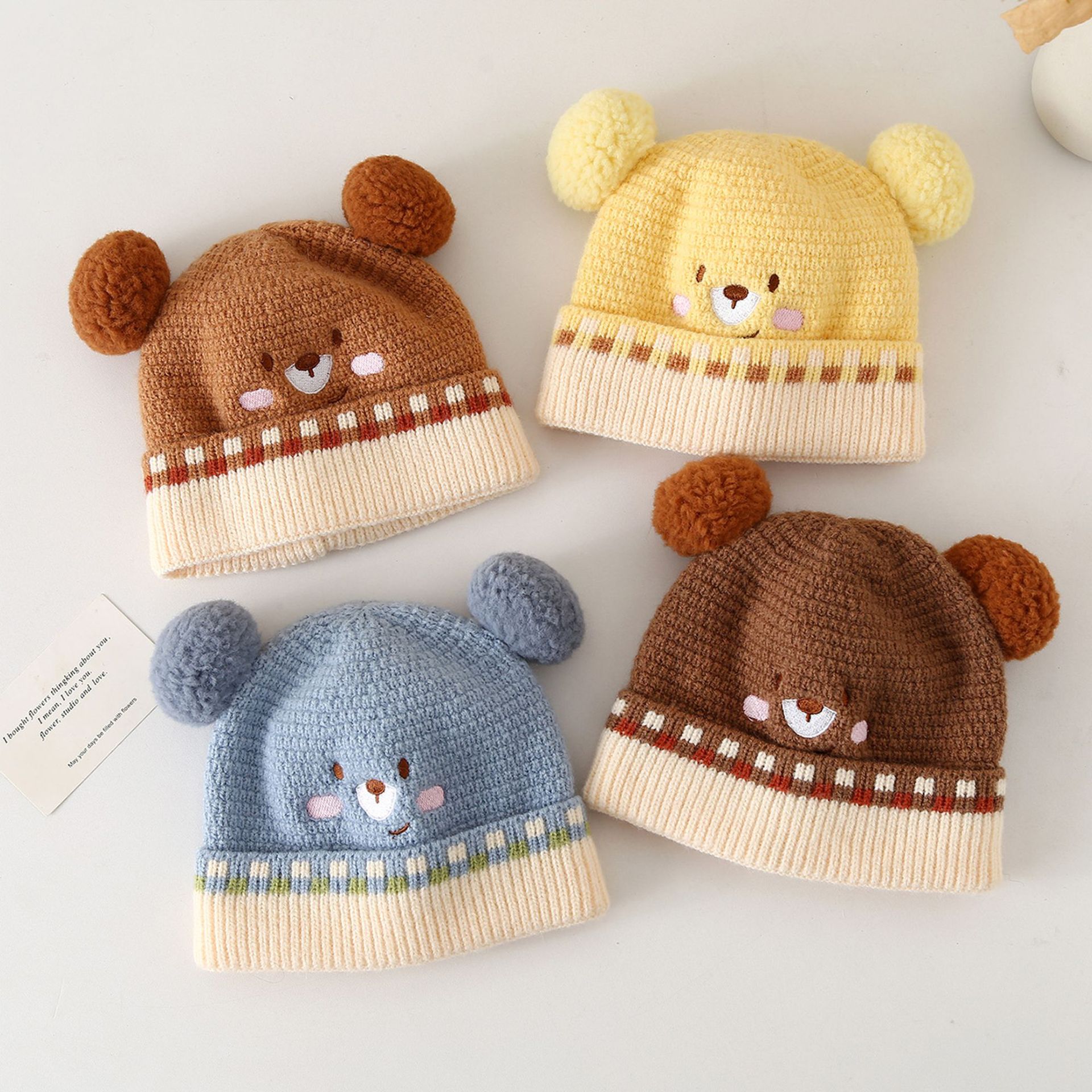 Sombreros para bebés otoño y invierno súper lindos y gruesos niños sombreros de lana de dibujos animados para niños invierno niñas bebés sombreros de punto calientes