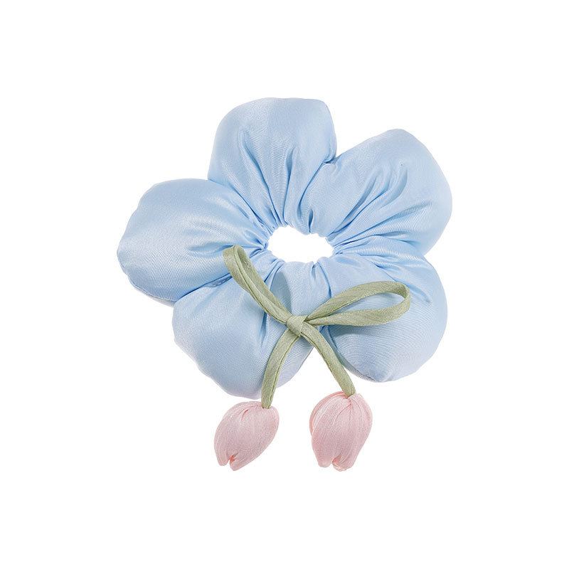 Flor Tulip Coron Hairy Circle para el cabello Ambiente dulce para niños Cabeza tridimensional Flor con bola Cabeza Cuerda para el cabello Tocado Mori