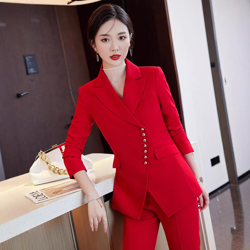 Red Suit suit Women's High-end Western Style Fashion 2024 New Early Autumn Host Dairy and Atmospheric Business Wear Red Suit suit Women's High-end Western Style Fashion 2024 New Early Autumn Host Dairy and Atmospheric Business Wear