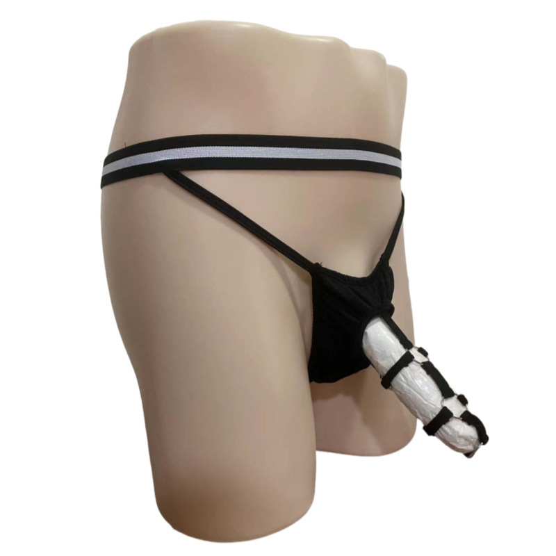 Cross-Border Elastic Men's Wideband Color-Blocked Multi-Ring Underwear, Hollow-Out Sexy Thong Underwear Wholesale