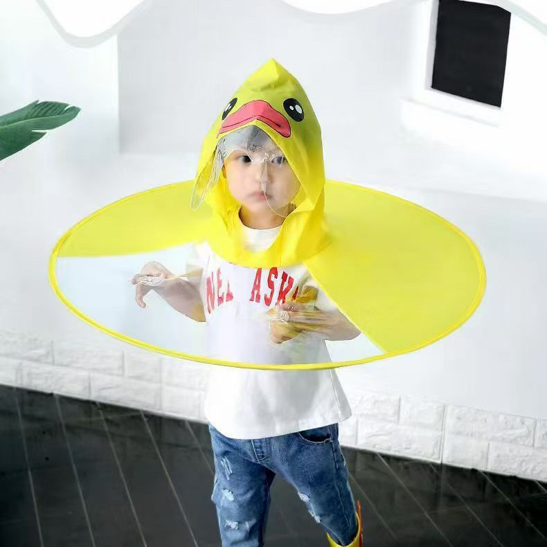 Impermeable Infantil con Diseño de OVNI, Capa de Pato Amarillo, Poncho de Dibujos Animados, Gorro Impermeable para Niños de Jardín de Infancia, Venta al por Mayor Transfronteriza