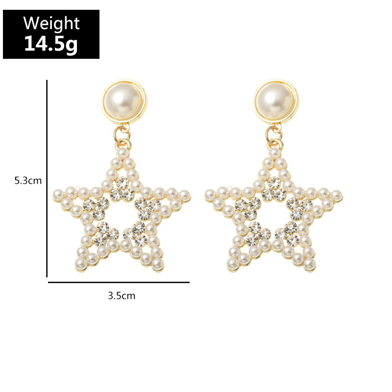Fashion Round Five-pointed Star Pearl Earrings display picture 20