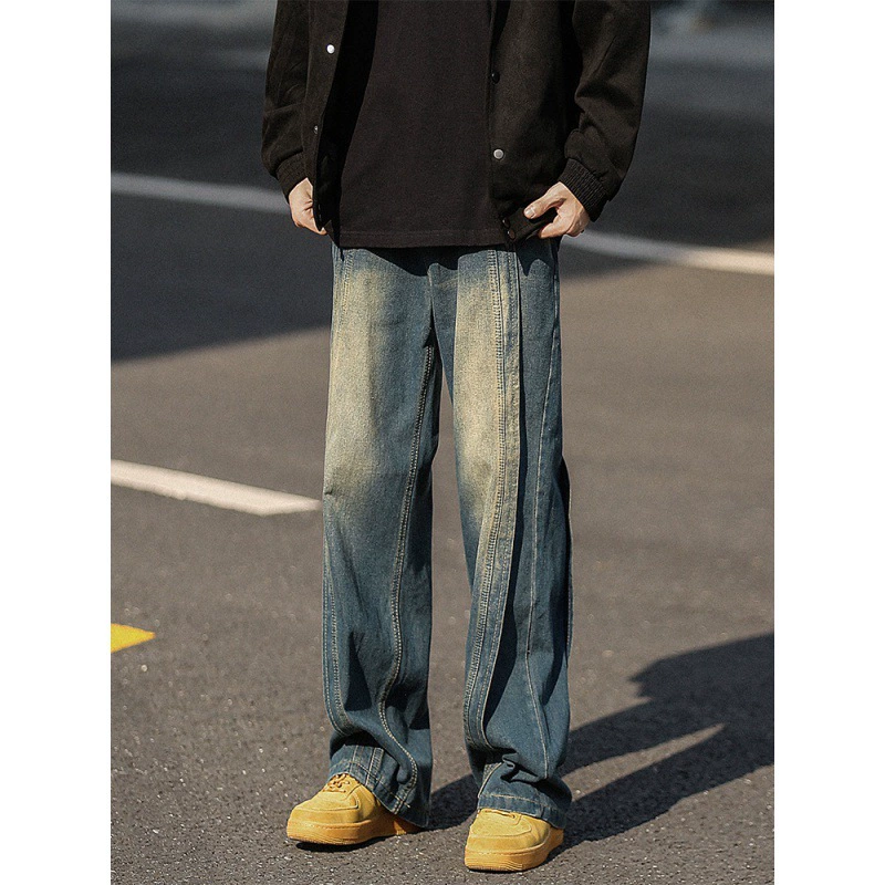 Джинсы мужские летние американские высокие улицы ретро высокого уровня