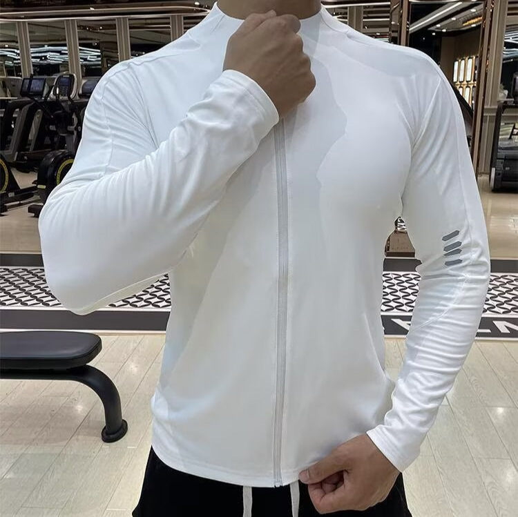 2026 Sports Long-Sleeved Men's Cycling Fitness Top Quick-Drying Tight-Fitting Elastic Running Training Zipper T-Shirt 2026 Sports Long-Sleeved Men's Cycling Fitness Top Quick-Drying Tight-Fitting Elastic Running Training Zipper T-Shirt