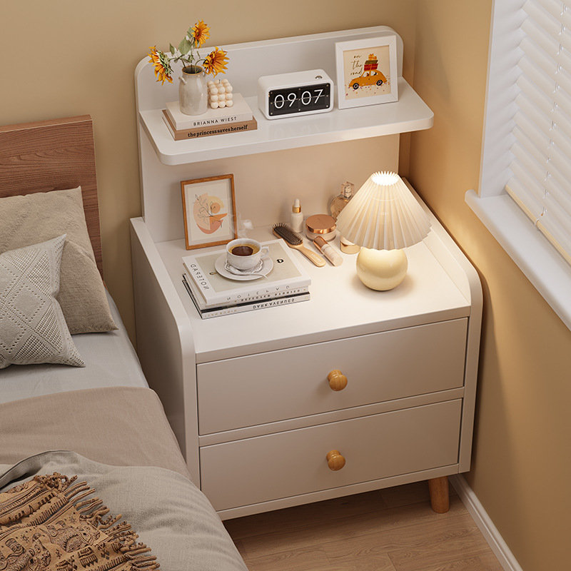 Mesa de cabecera simple, moderna y simple, pequeño armario de almacenamiento doméstico, estante de almacenamiento para habitaciones de alquiler
