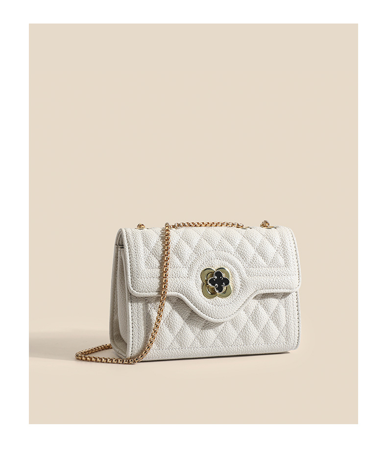 Borsa in caviale con diamanti a quadrifoglio per donna Borsa a tracolla singola con tracolla a spalla singola con temperamento di nuova moda estiva 2024_voghion.com
