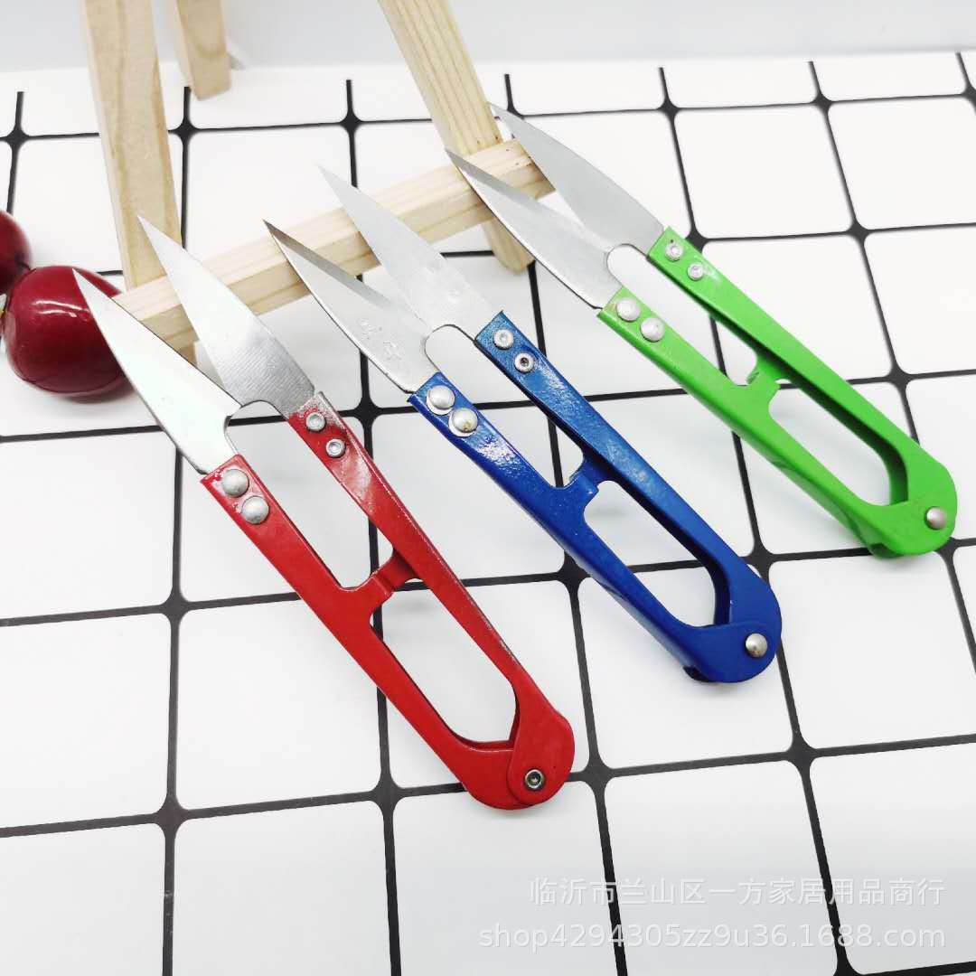 彩色纱剪U型剪 剪线头剪 十字绣剪刀 一元两元百货货源