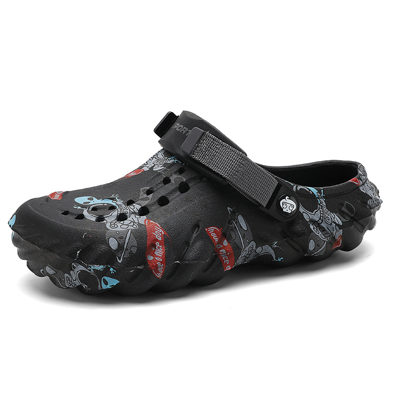 Baotou zapatillas de tamaño grande para hombres zapatos de verano portátiles para el exterior de moda versátil zapatillas de playa