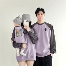 婴儿亲子装春装一家三口四口卫衣高端周岁百天宝宝连体衣外出服潮