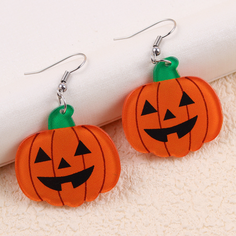 クロスボーダーハロウィン要素クリエイティブイヤリングコントラストカラーゴーストアクリルイヤリングファッショナブルでクールなイヤリングイヤリング女性用|undefined