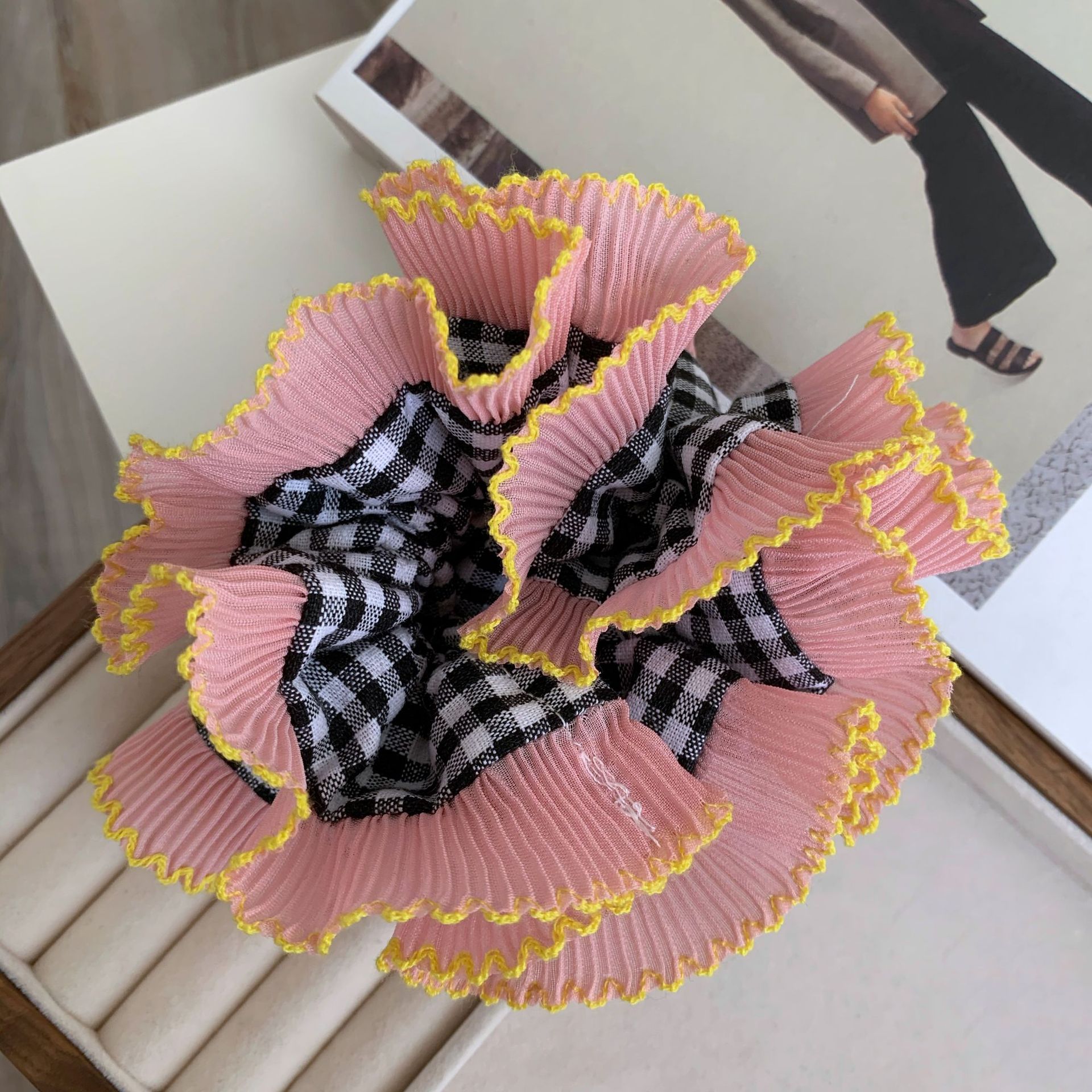 Casual Simple Style Plaid Cloth Hair Tie 1 Piece display picture 7