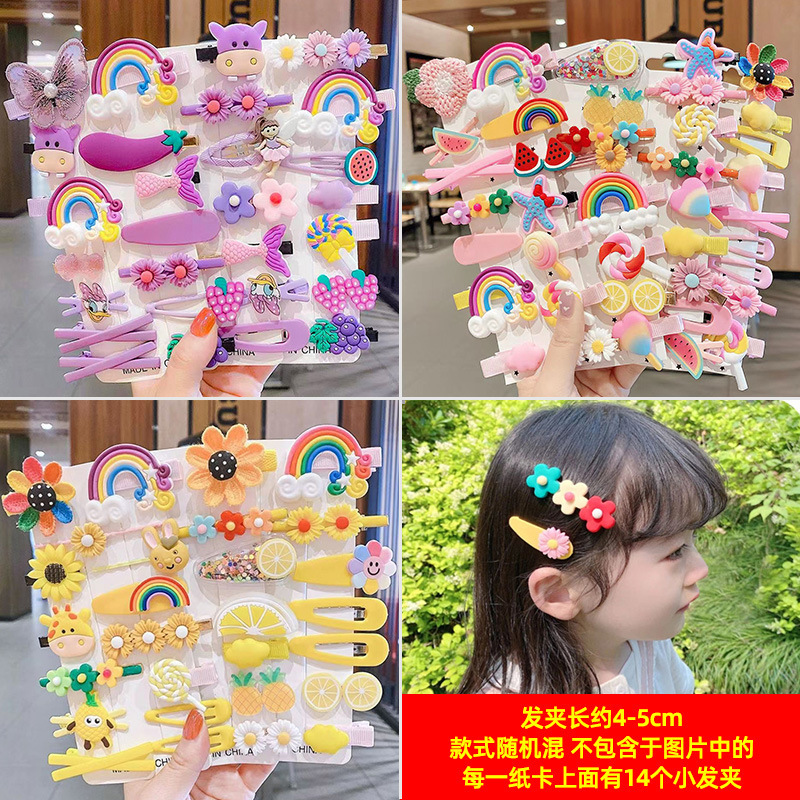 여아용 머리핀 14개 세트, 혼합 5세트