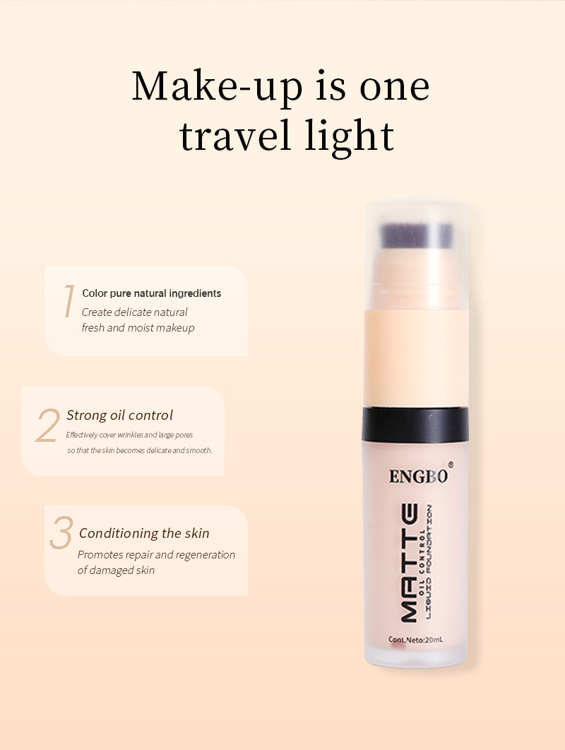 The new matte double-headed foundation is oil-control, brightening, concealing, long-lasting, breathable and comes with a brush undefined