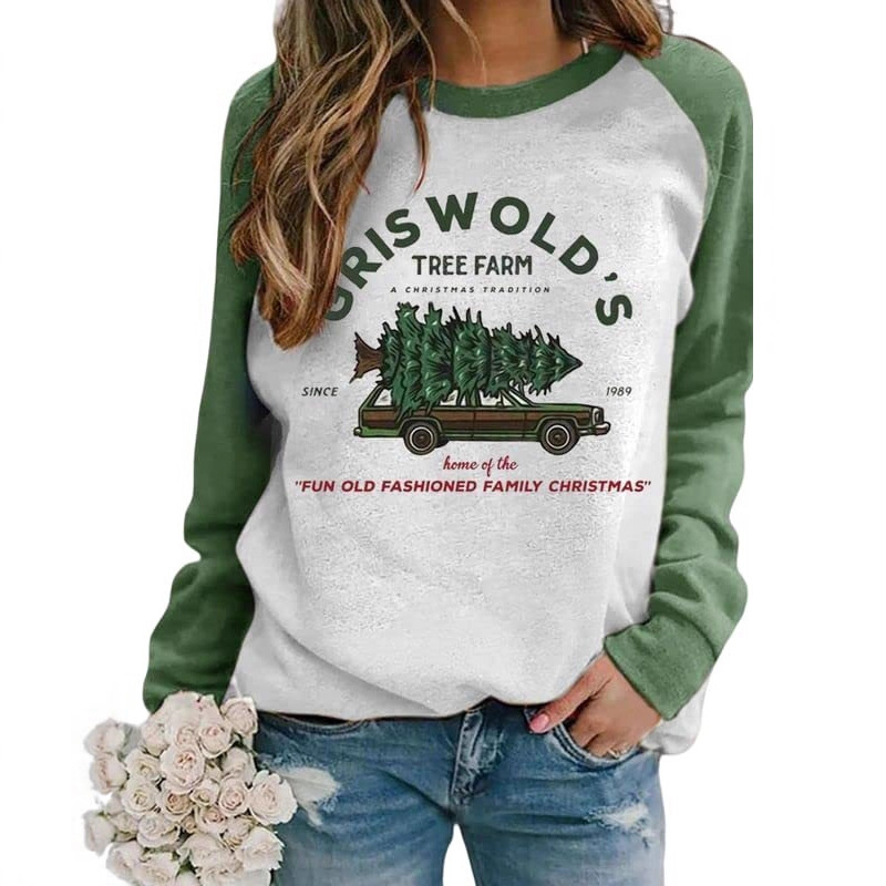 2025 Cross-Border Amazon Autumn and Winter Women's New Car Logging Witch Magic Print Women's Round Neck Sweatshirt