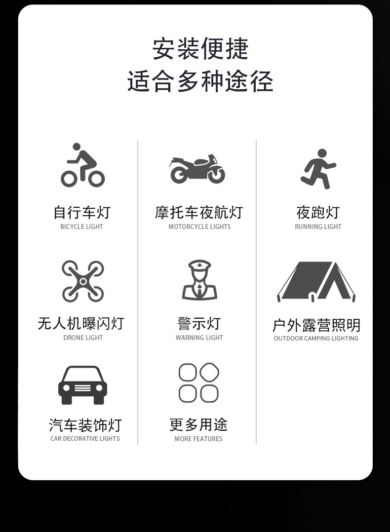 Flashing Lights, Aircraft Lights, Remote-Controlled Outdoor Lighting, Long-Lasting Waterproof Motorcycle and Car Anti-Collision Lights, Pilot Lights
