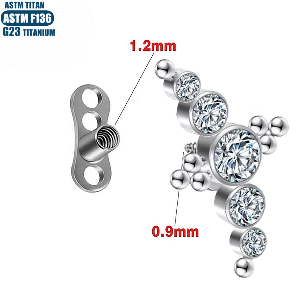 16G labret stud size and finish detail