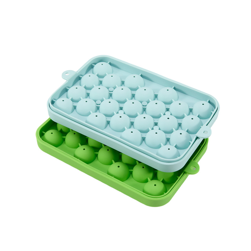 硅胶制冰器25格圆球冰格做冰块模具带盖水果冰球模家用冰箱制冰格|undefined