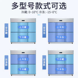 恒奈六门冰箱商用饭店六开门冰柜立式厨房冷藏冷冻6门大容量冷柜