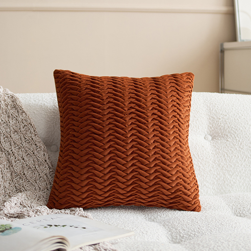 Almohada simple y versátil Almohada ligera y de lujo de alta gama Almohada de sensación de tela nórdica Cama Sala de estar Sofá Funda de almohada Cojín con núcleo