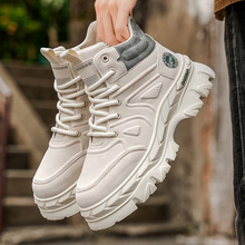 2025冬季新款高帮鞋马丁皮靴时尚工装靴男休闲机车靴韩版劳保鞋男