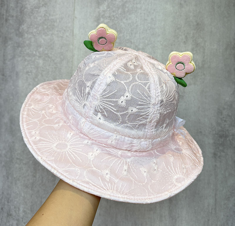 Sombrero de bebé primavera y verano sombrero delgado sombrero de sol bebé lindo sombrero de princesa niñas sombrero de pescador protector solar al aire libre coreano
