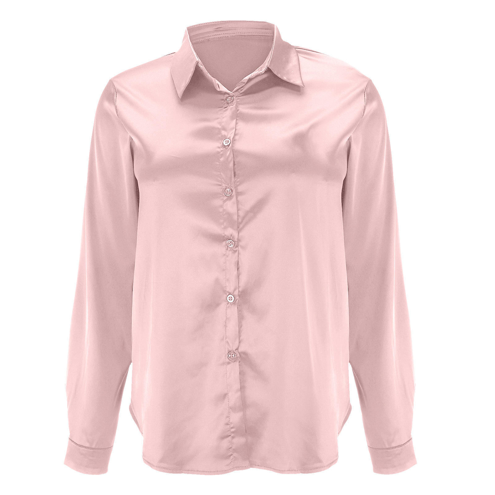 Popular Item On 's European And American Independent Sites: Women's Pullover V-neck Solid Color Elegant Satin_ecoleips.com
