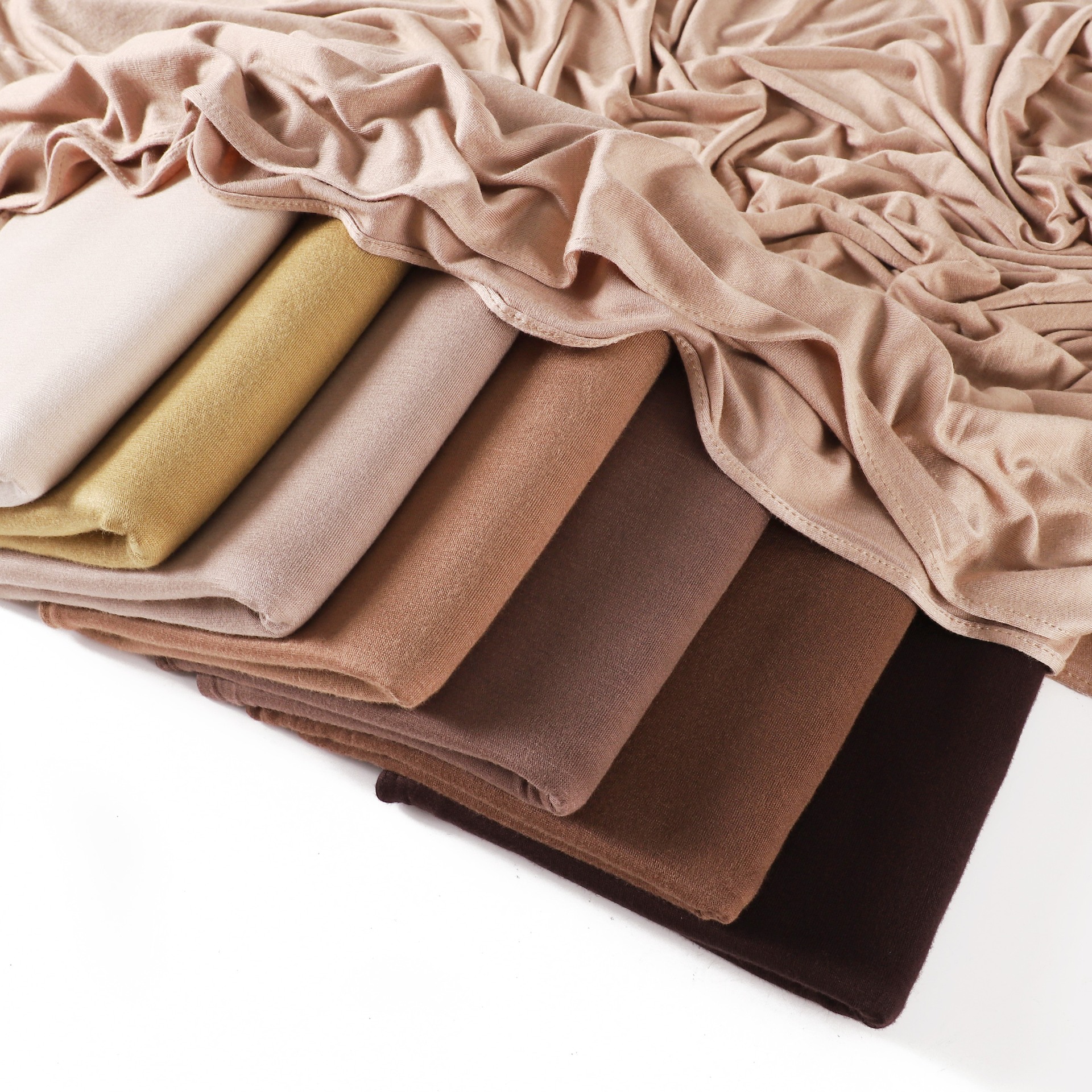 Elegant solid color mercerized cotton headscarf, smooth and draping, versatile for daily wear, warm scarf F814