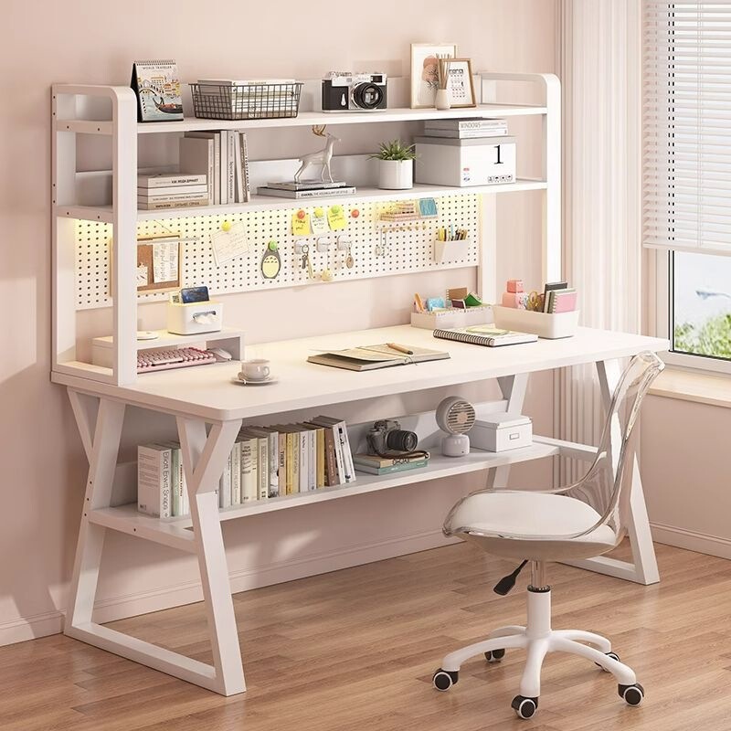 Student Study Table Modern Minimalist Desk Home-Use Bookshelf Integrated with Storage Rack Simple Writing Study Computer Desk