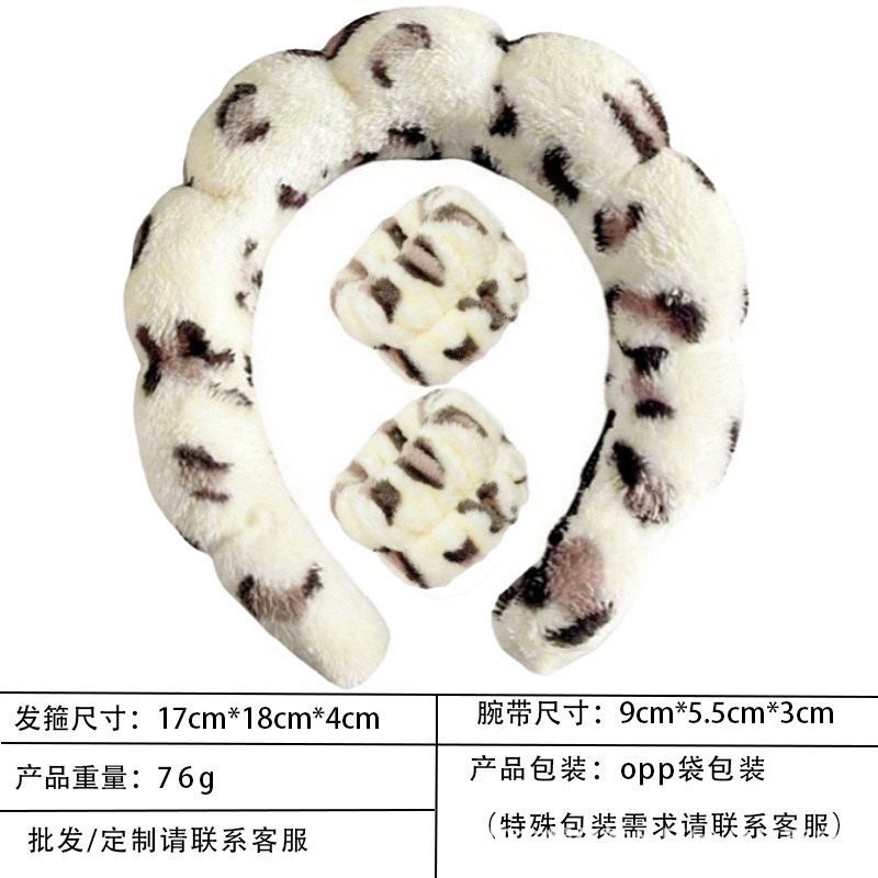 跨境海绵云朵发箍批发高颅顶高级感毛巾布麻花女士洗脸手腕带头箍|undefined