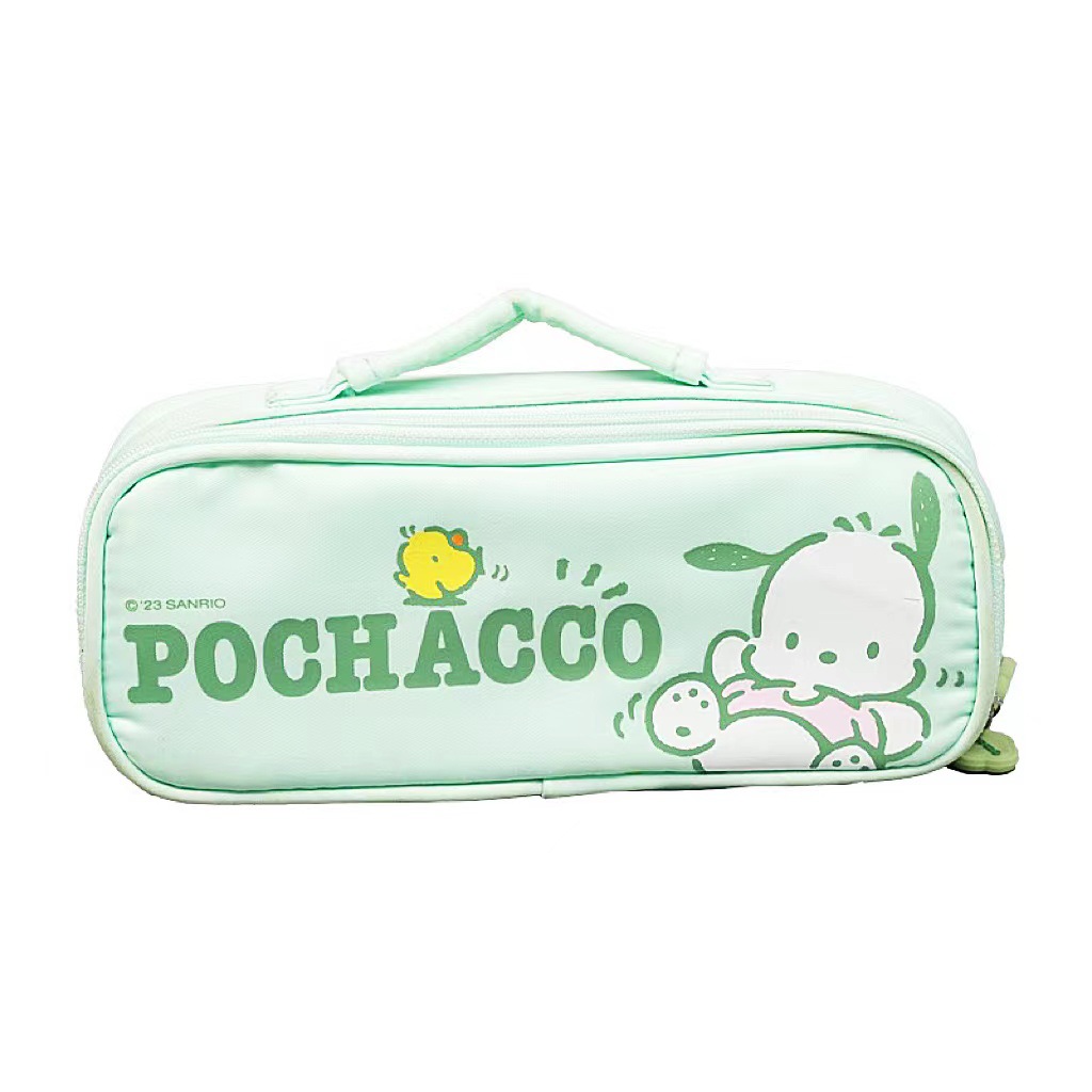 Estuche para lápices de dibujos animados Pacha Dog, portátil de alto valor, útiles escolares para estudiantes de escuela primaria, bolsa de almacenamiento de papelería de gran capacidad de doble capa